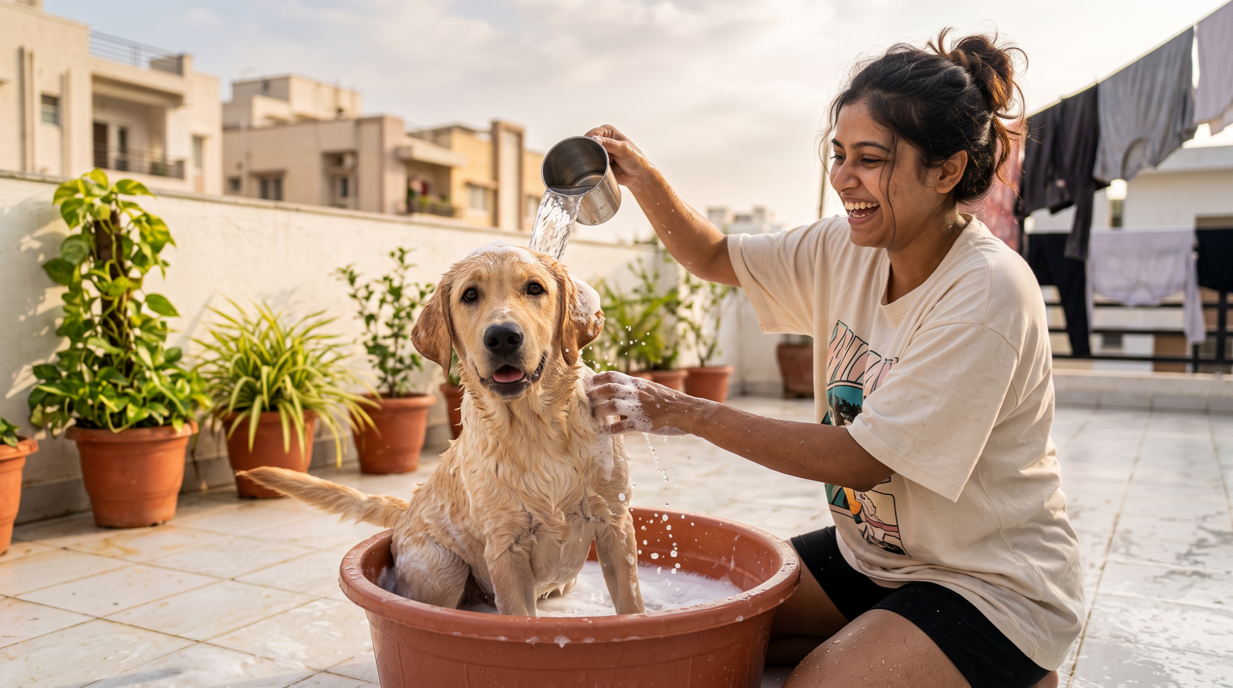 How often should you bathe a dog in India, and why human shampoo is a problem