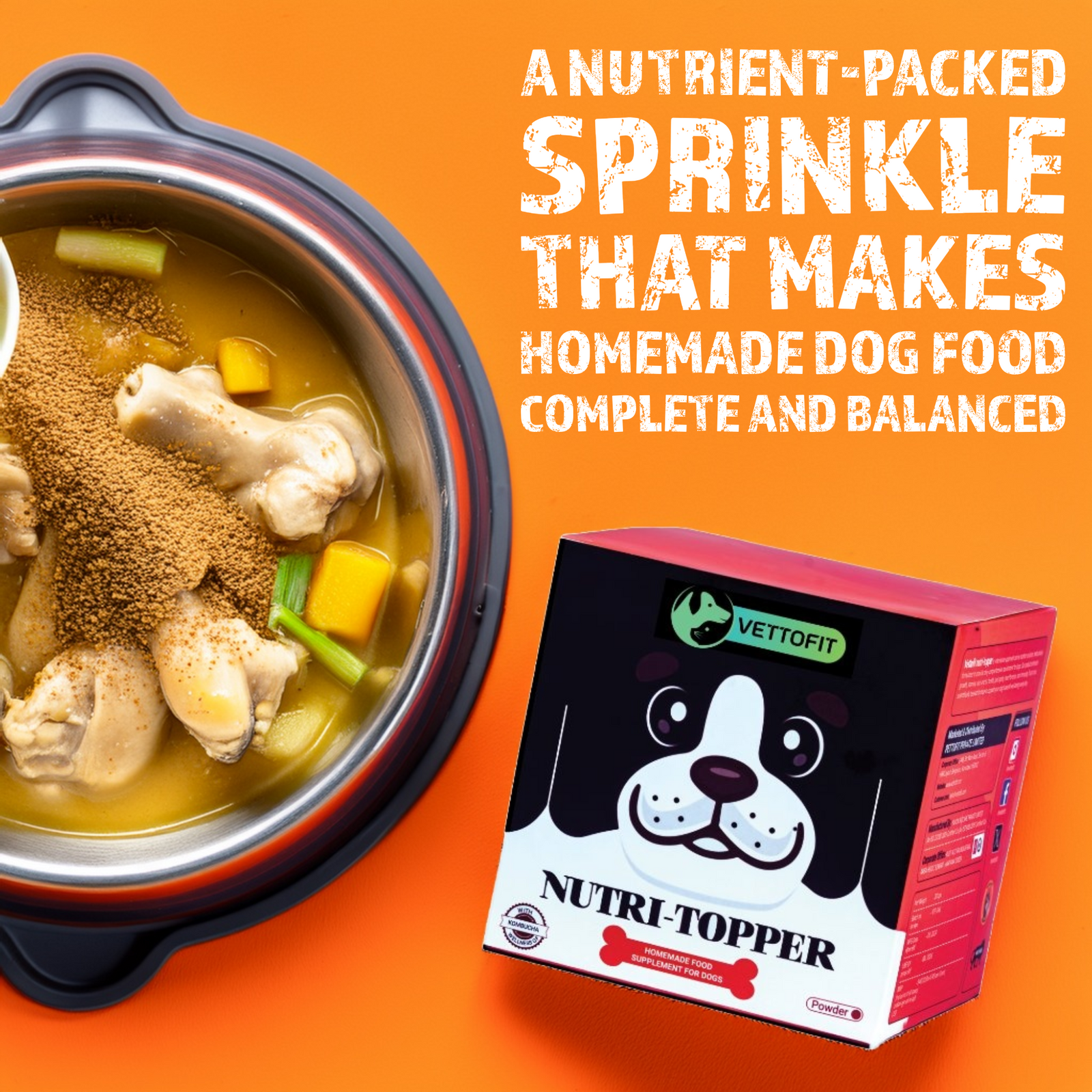Vettofit Nutri Topper – Complete Dog Wellness Food Topper | Boosts Gut, Coat, Immunity & Joint Health - VETTOFIT