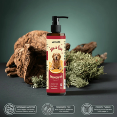Vettofit Wild-Caught Salmon Oil for dogs – GMP certified, BPA-free, gluten-free, Vitamin E enriched, Made in India