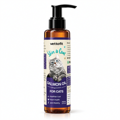Vettofit Wild-Caught Alaskan Salmon Oil for Cats | Omega 3, 6 & 9 with EPA, DHA | Reduces Hair Fall & Shedding | Healthy Skin and Coat Supplement | Heart, Joint Support | 200 ml
